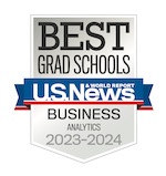 2023-24 US News and World Report badge for The University of Scranton's MBA specialty in business analytics 