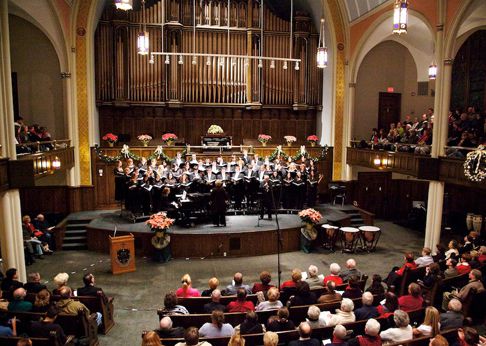 The University of Scranton Singers, joined by trumpeter Mark Gould and pianist Ron Stabinsky, will present the 47th annual Noel Night on Saturday, Dec. 6, at 8 p.m. in the Houlihan-McLean Center. The performance is offered free of charge and open to the public as The University’s Christmas gift to the community. Doors opening at 6:45 p.m. and prelude music will begin at 7:05 p.m. featuring various small instrumental ensembles.